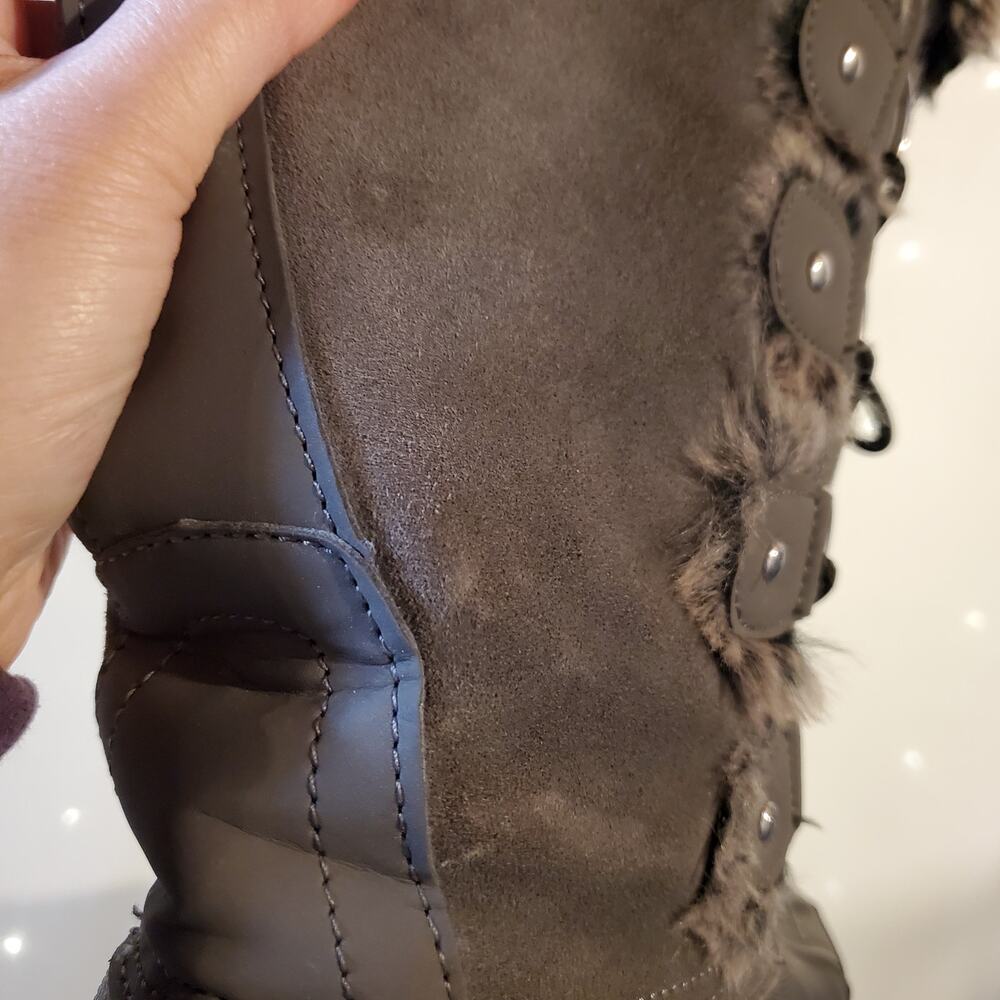 Khombu Artic Faux Fur Lined Leather Arctic Winter Duck Gray Boot Women's 6 - Picture 7 of 15